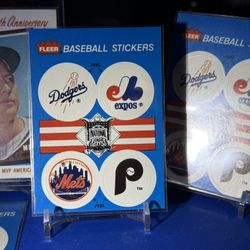 FLEER 1989 Los Angeles Dodgers Baseball National League TEAM History Logo MLB Card Stickers