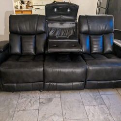 Interchangeable Leather Couch And Loveseat