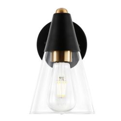 Light Society Petra 4.75 in. Black/Brass Wall Sconce