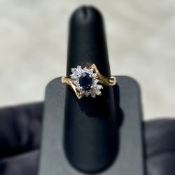 Jewelry 14k solid yellow sapphire 0.50CT ring natural diamonds 0.30CTW size 8.25