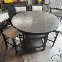Pub Style Dining Table And 4 Chairs