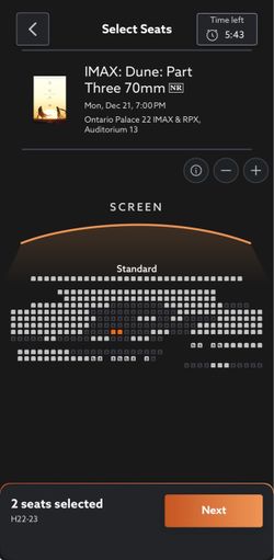 Dune Part 3 IMAX 70 mm 2 tickets