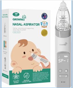 GROWNSY Nasal Aspirator for Baby, Electric Baby Nose Sucker with Larger Suction Chamber and More Powerful Suction, Automatic Nose Cleaner with Music a