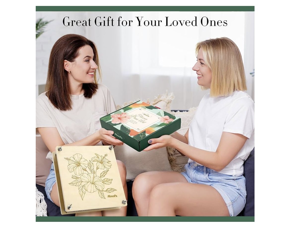 Aboofx Flower Press Kit, Craft Kits 11"x11" 10 Layers Wooden Flower Pressing Kit for Crafts Pressed Flowers and Plant for DIY Art