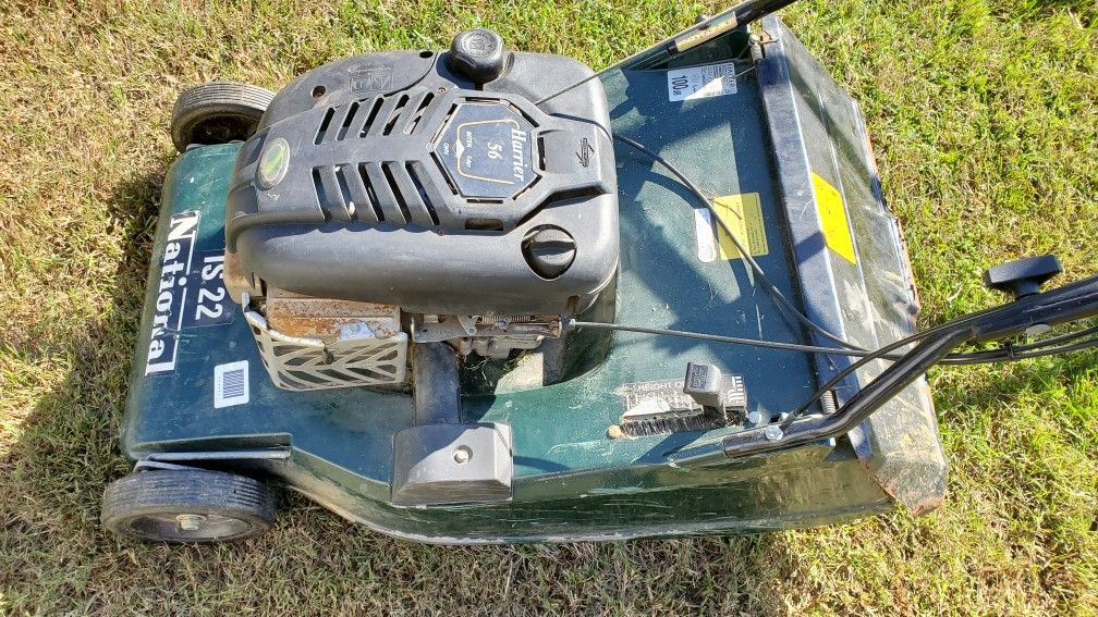 Self propelled stripping lawnmower
