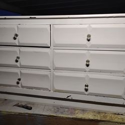 Six door all wood dresser with mirror just add paint