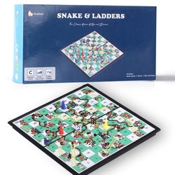 KingMade Magnetic Snakes and Ladders Game Set - Portable with Built-in Storage Board Game for All Ages (10 Inches) | Interesting Gift for Kids and Adu