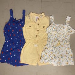 GIRL CLOTHES SIZE 6 ROMPERS