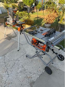 Ridgid table saw and mitar saw with stand