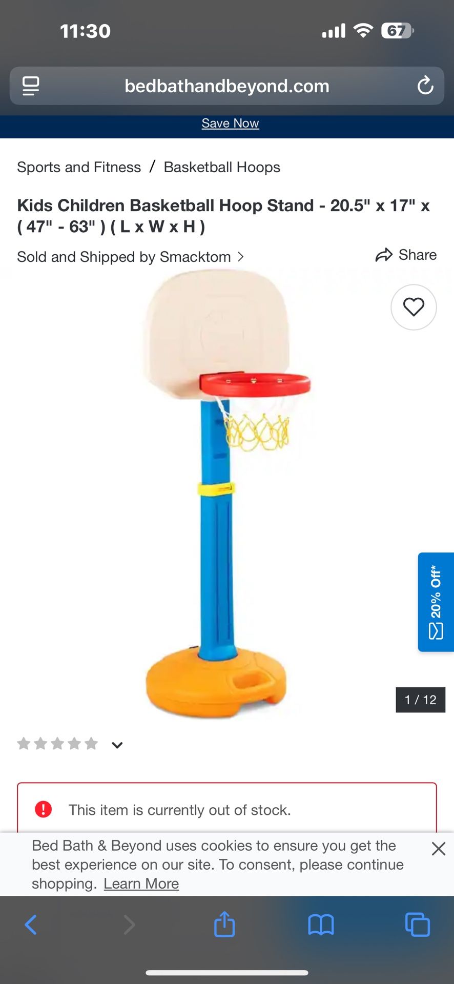 Child’s Basketball Hoop
