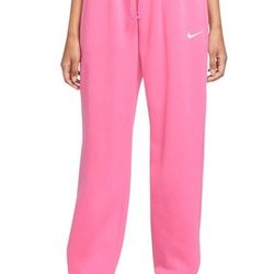 NEW Nike Womens Sportswear Phoenix Fleece Oversized High-Waist Jogger Pants Pink