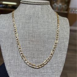 14kt 2 Tone Gold Figaro Chain