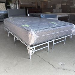 Full Size Metal Frame With Bamboo Mattress 