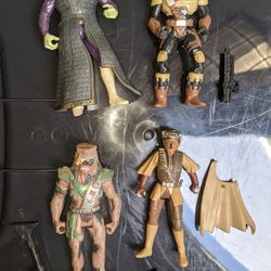 Star Wars HTF rare action Figures Vintage Shadows Of The Empire Chewbacca And Leia In Disguise Swoop Trooper Prince Zixor Matching Accessories Vintage