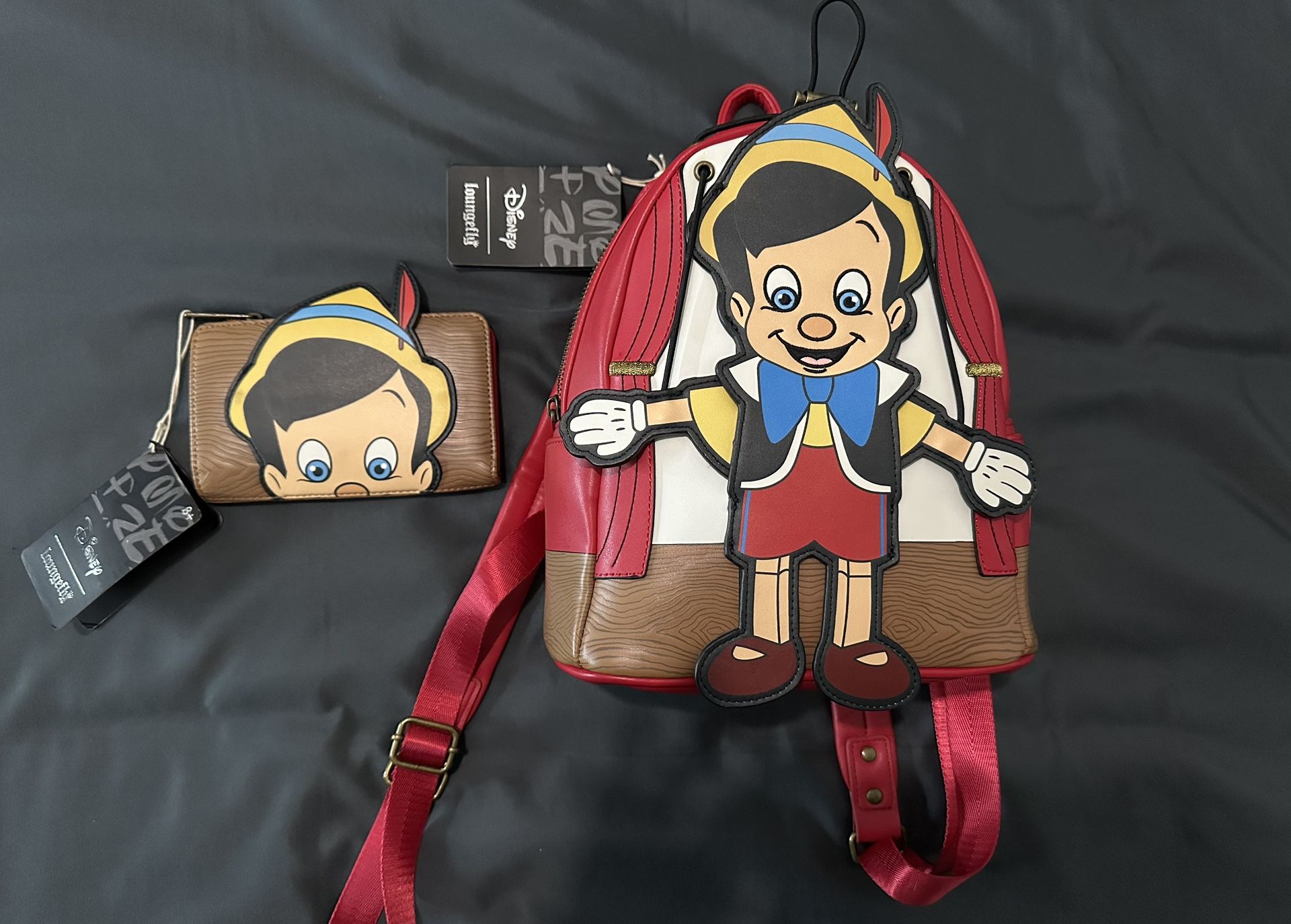 Disney Pinocchio Loungefly Backpack with Matching Wallet