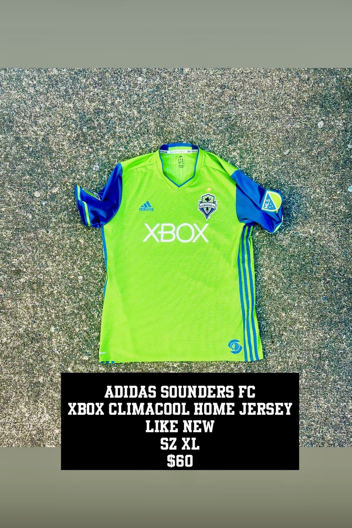 Adidas XBOX Climacool Sounders FC Home Jersey Like New Size XL