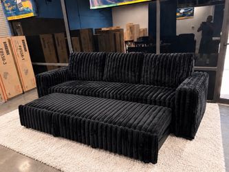 New Jumbo Corduroy Sleeper Sofa – Pull-Out Convertible Bed –$0 Down
