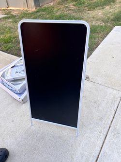 A-Frame Chalkboard Sign with White Metal Frame