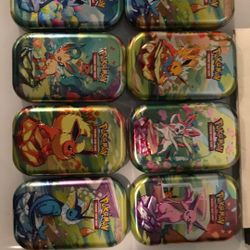 8 Pokémon Prismatic Evolutions Tins Repacked