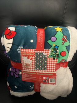 Hello Kitty Christmas Sherpa Blanket
