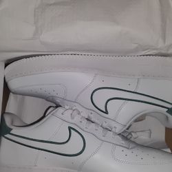 All White/Green  Air Force 1