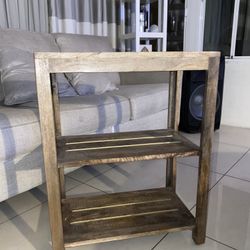 wooden shelf
