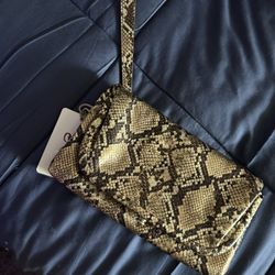 100% Leather Clutch Snakeskin