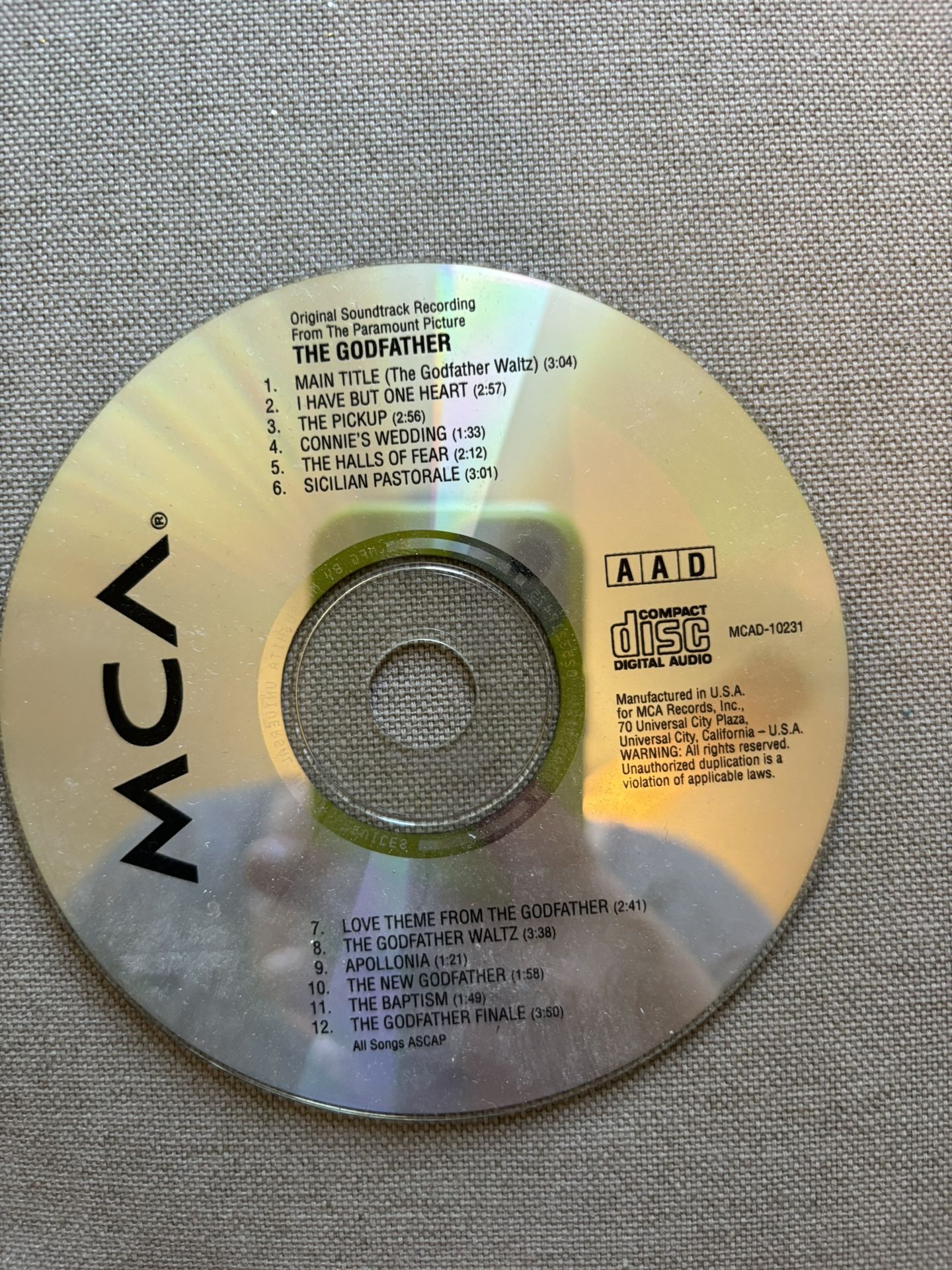 the godfather soundtrack cd - no scratches