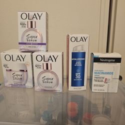 OLAY SUPER SERUMS, OLAY SPF FACE CREAM, NEUTROGENA NIACINAMIDE 