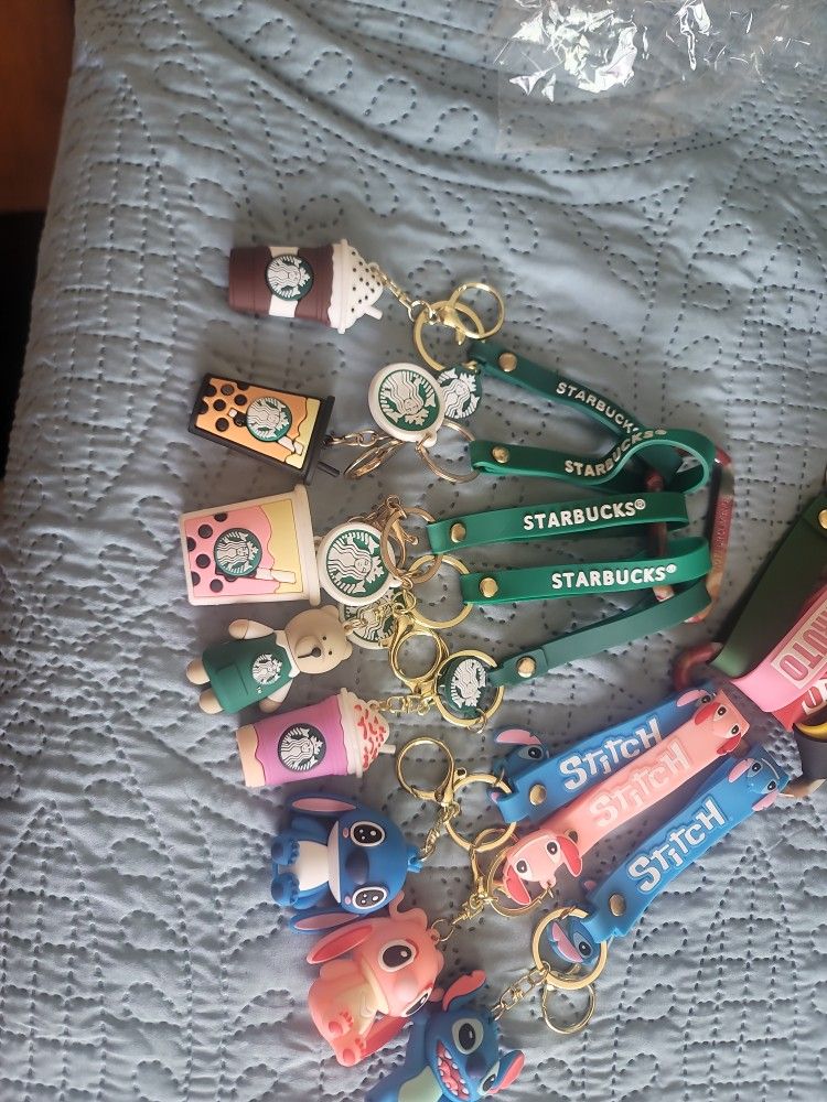 Starbucks& Stitch Key Chains