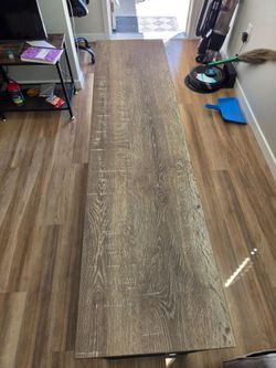 Long Rectangular Wood-Grain Table