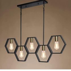 5-Light Dining Room Light Fixtures Over Table, Industrial KitchenIsland Lighting,