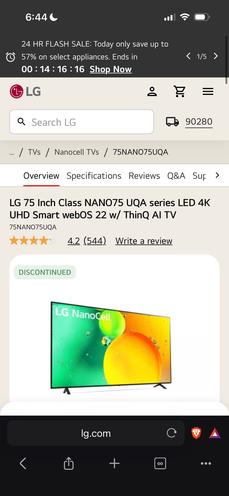 LG NanoCell 75 Series 75-inch 4K UHD Smart TV (Model Year 2021)