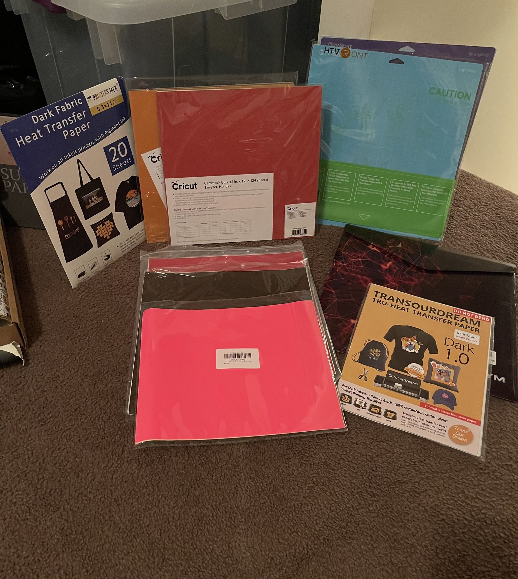 Cricut Vinyls, Transfer Paper, And Card Stock