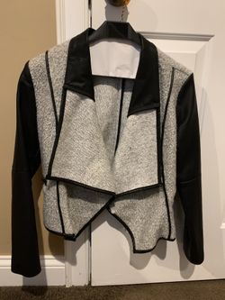 Women’s small gray and black moto jacket,Blank NYC