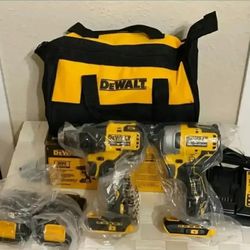 $170 FIRM Dewalt 20V MAX Cordless 2 Tool Combo Kit with (2) 20V Batteries, Charger & bag.