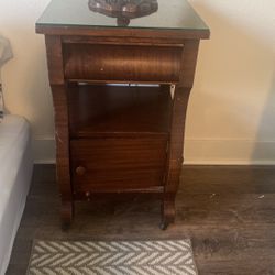 Antique Half Commode Stand Wheeled Feet