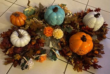 Fall Pumpkin Decor Collection with Leaf Garland