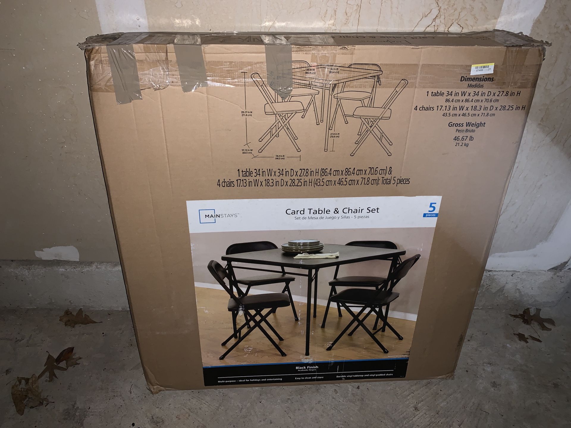 Card table & 4 chairs set