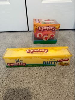 2 Squeezys-  1 butter and 1 peach