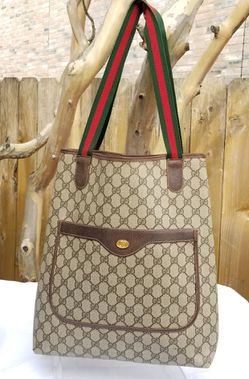 Vintage Gucci web shopper tote handbag