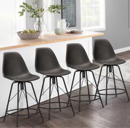 Set of 4 Modern Counter Height Bar Stools