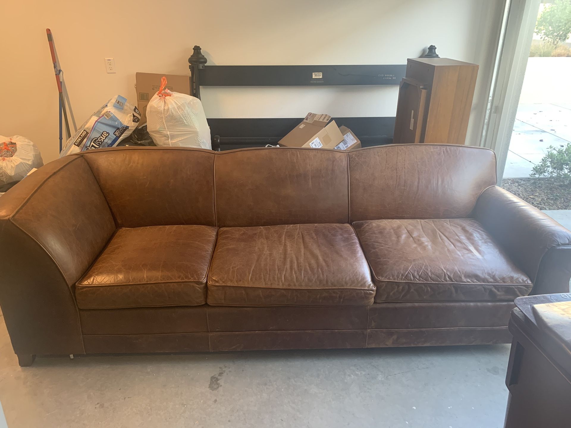 Restoration Hardware Leather Couch ! Great Price !