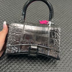 Hour Glass Leather Balenciaga  Bag