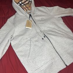 Gray Burberry Hoodie With Pattern 