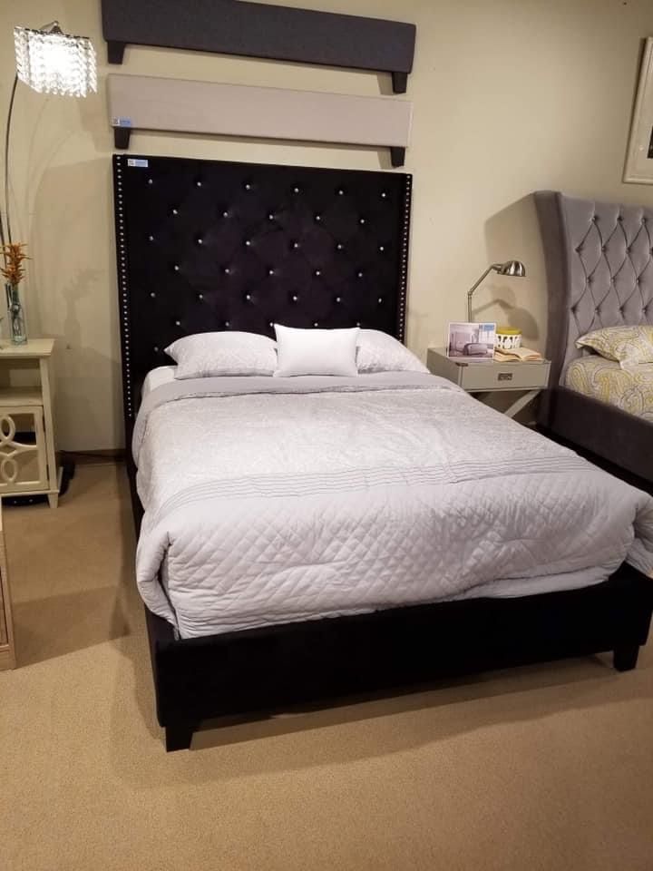 Black Velvet Queen Bed Frame