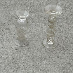 Set Of 2 Glass Candle Carrier 