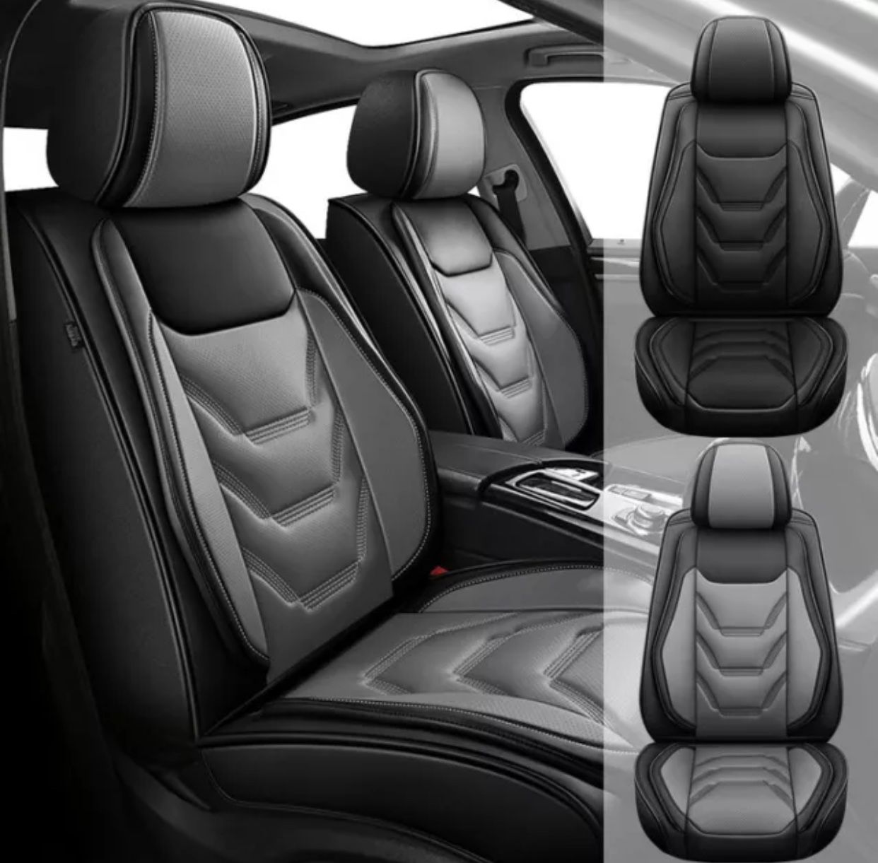 Car PU Leather Protector Pad 2 Seat Covers Front Row For Honda HR-V 2016-2025