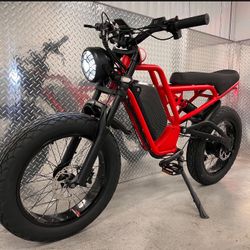 New Electric Bike! 1500 W Motor 35 Mph, Full Suspension, 48V, Red, Yellow Or Blue, Free Delivery + Lock! 🔐 