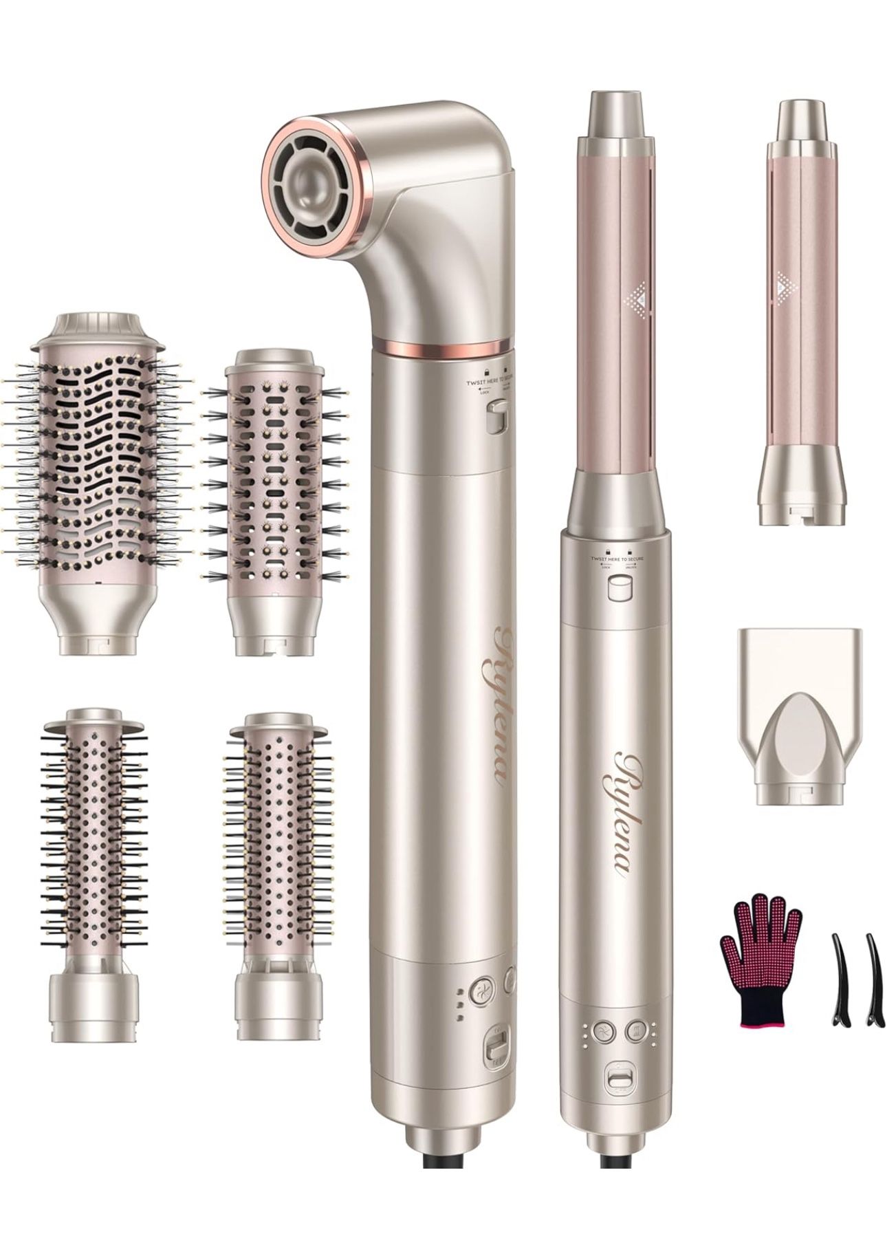 Deluxe 8-in-1 Air Styler Pro 2025 by Rylena, Hair Dryer Brush for Fast